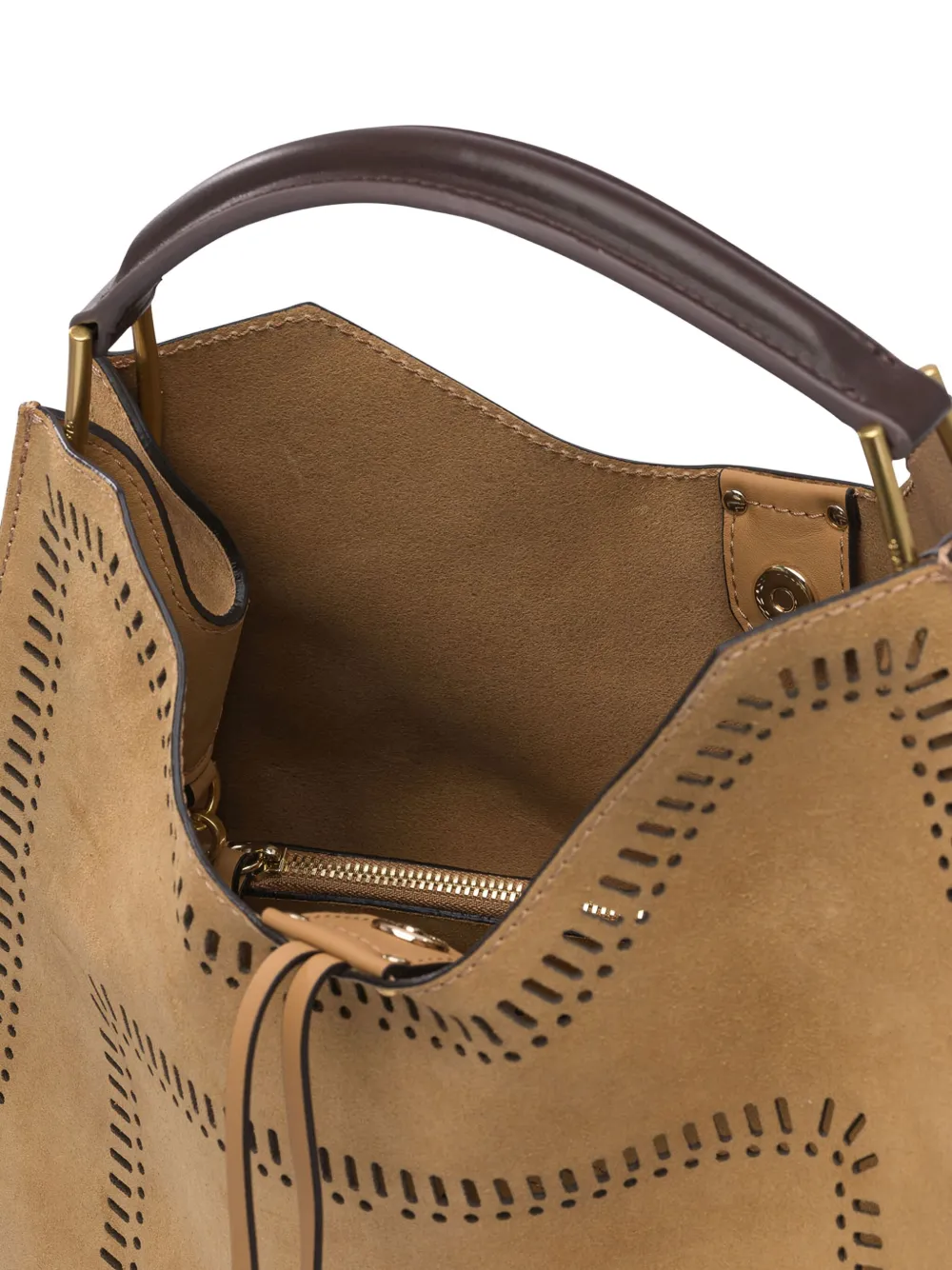 GIANNI CHIARINI cut-out leather tote bag Bruin