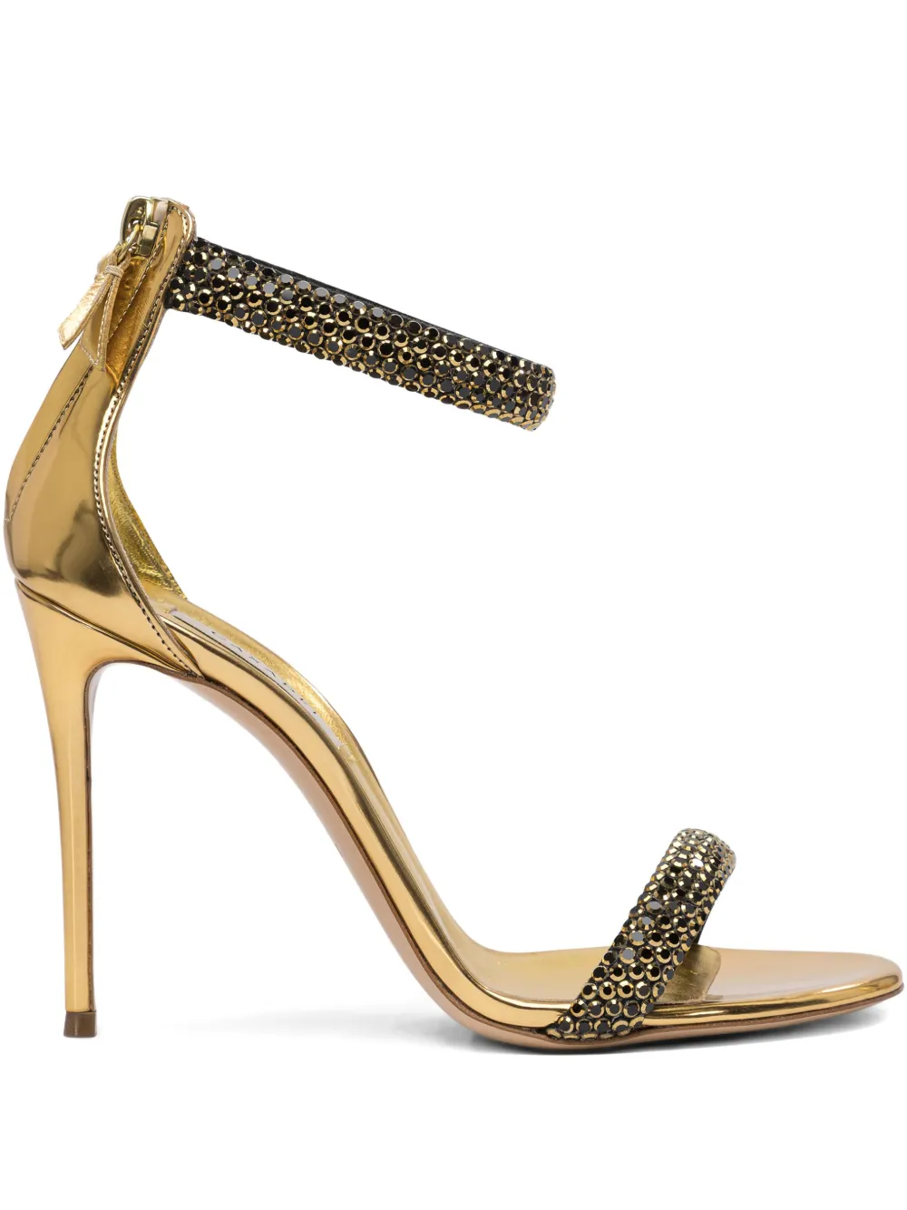 Casadei 100mm crystal-embellished stiletto sandals Yellow