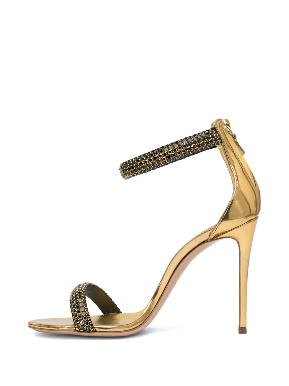 Casadei 100mm crystal-embellished stiletto sandals Yellow