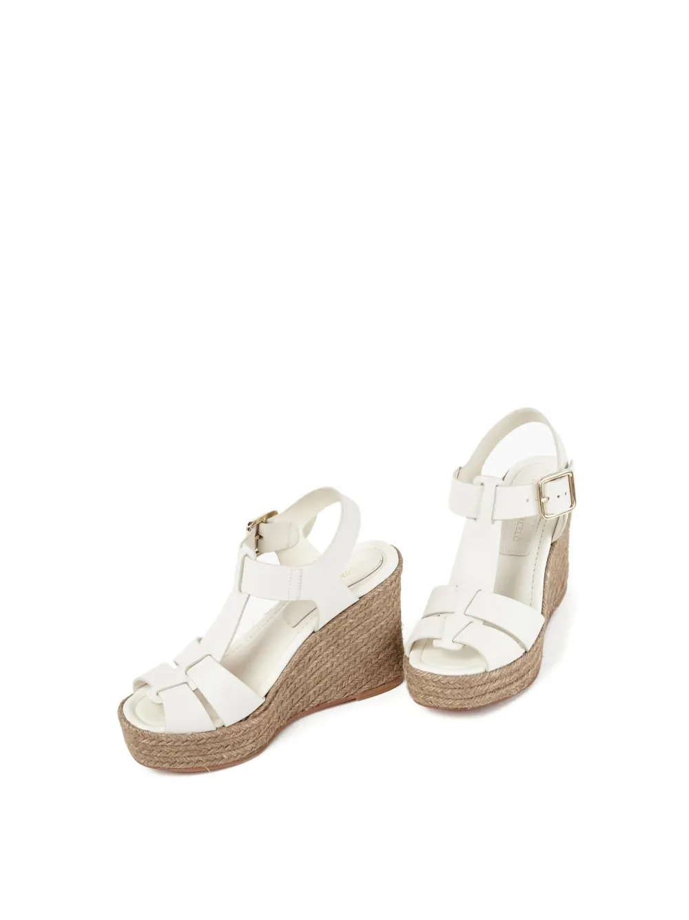 Paloma Barceló 100mm Alison leather wedge sandals White