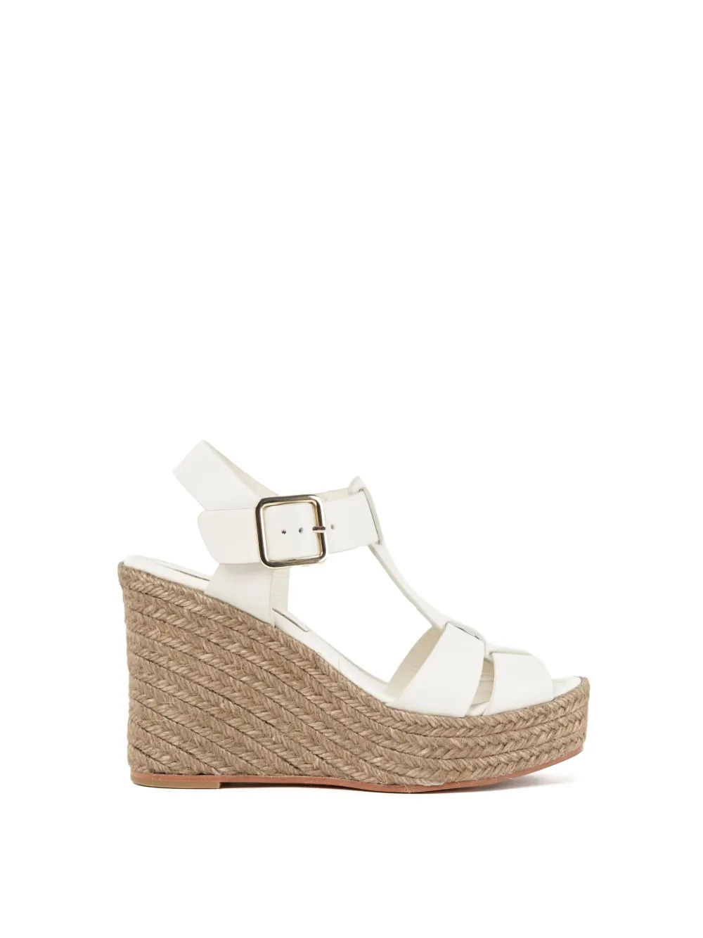Paloma Barceló 100mm Alison leather wedge sandals White