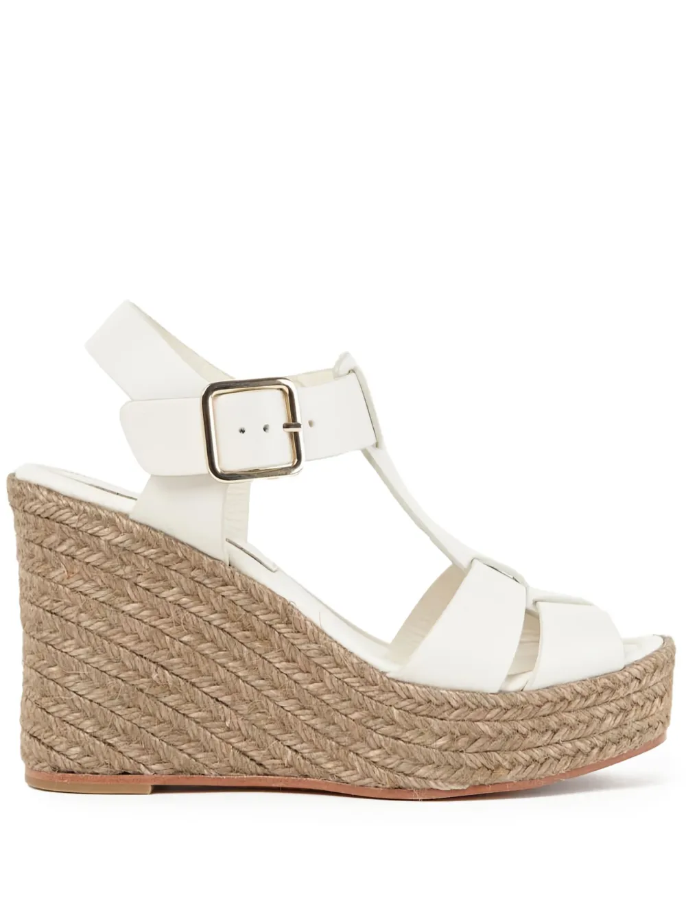 Paloma Barceló 100mm Alison leather wedge sandals White
