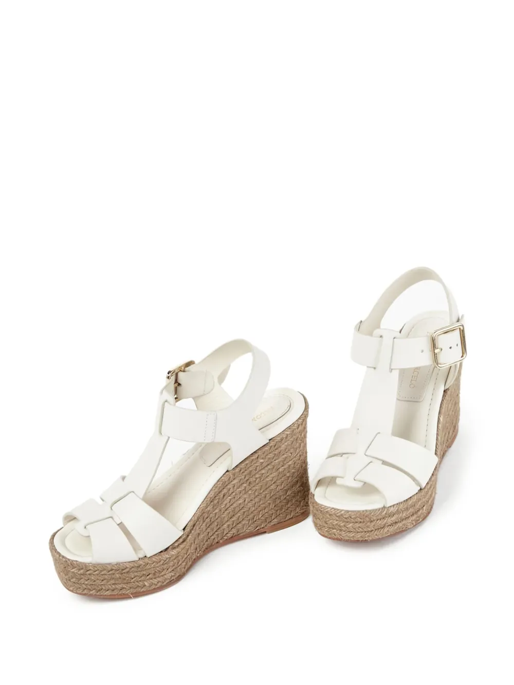 Paloma Barceló 100 mm Alison leren sandalen met sleehak Wit