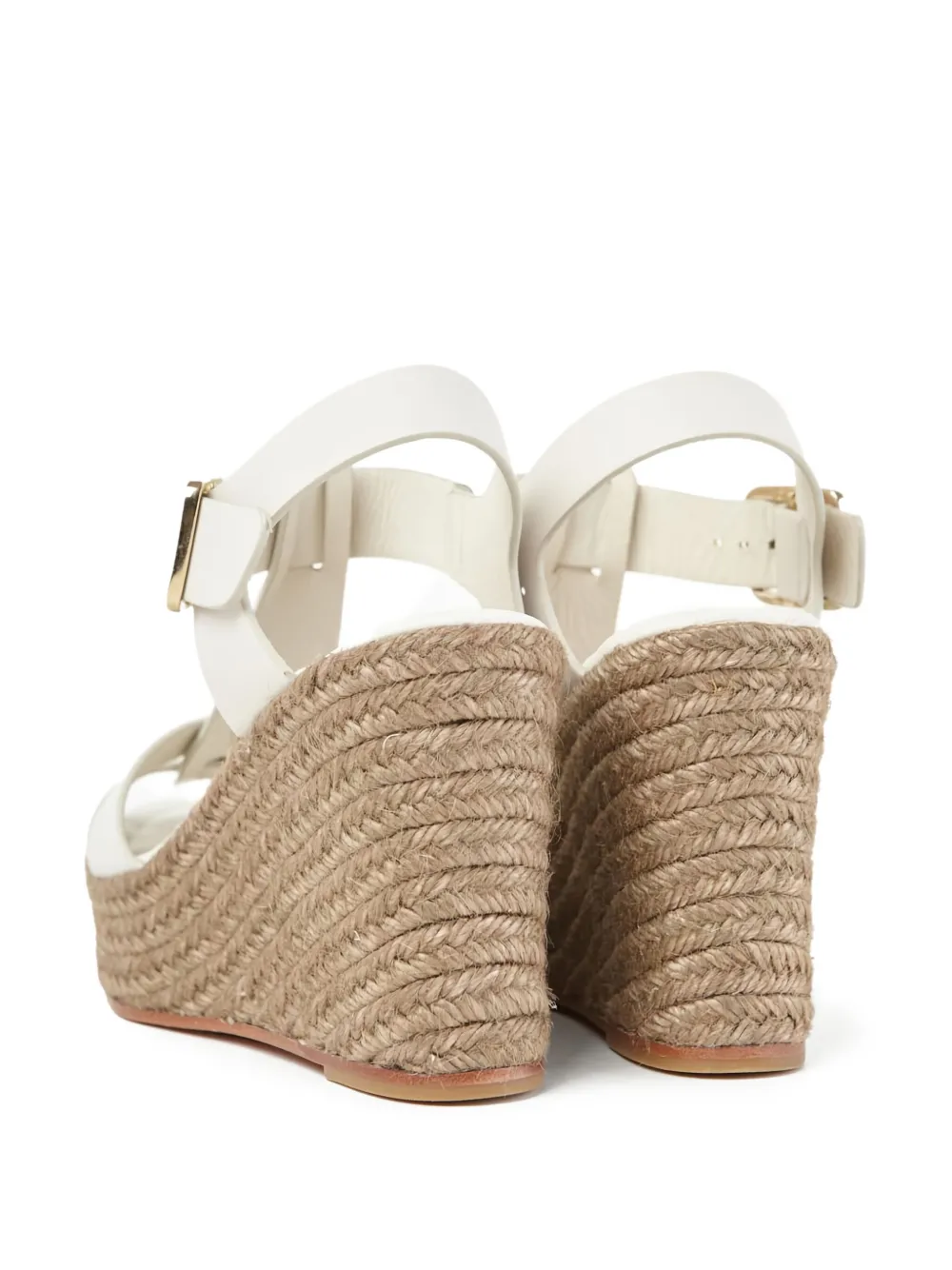 Paloma Barceló 100 mm Alison leren sandalen met sleehak Wit