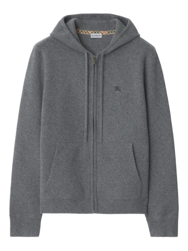 Burberry Felpa In Cashmere Con Cappuccio Grigio FARFETCH IT