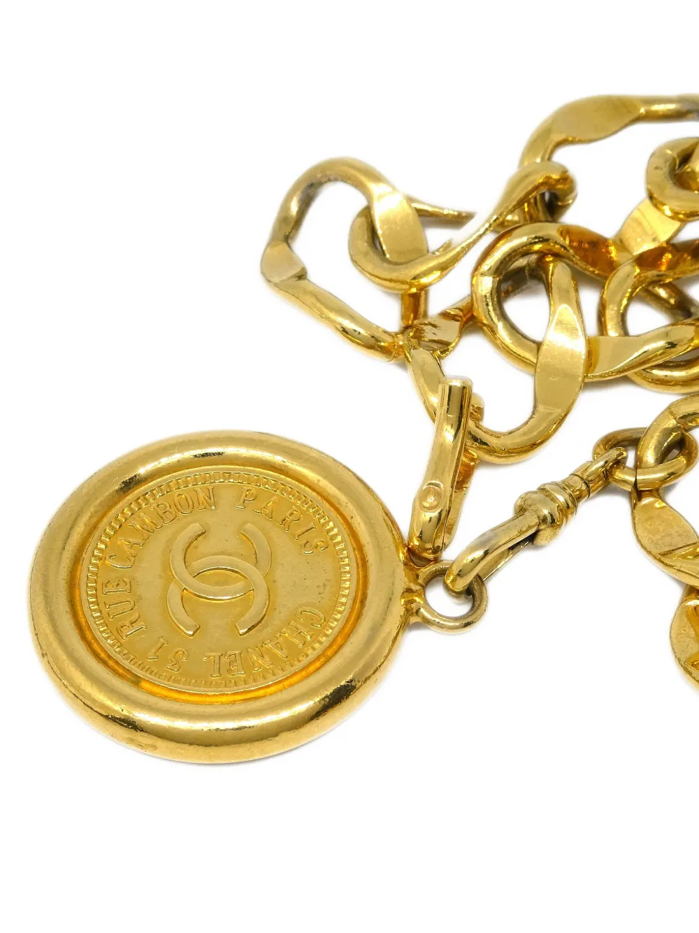 CHANEL Pre-Owned cinturón de cadena con medallón CC 1990-2000 | Image 2