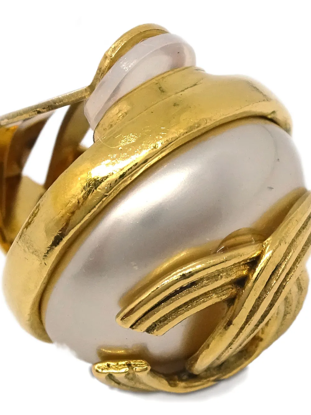 Pre-owned Chanel 1994 Logo-plaque Clip-on Earrings