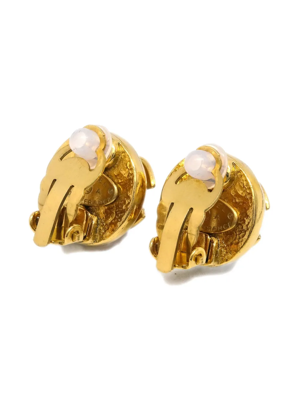 Pre-owned Chanel 1994 Logo-plaque Clip-on Earrings