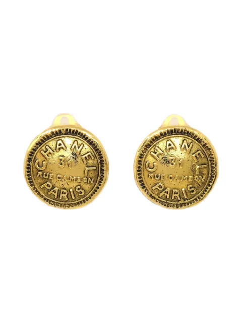 CHANEL Pre-Owned 1990-2000s logo-embossed earrings