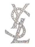 Saint Laurent Pre-Owned 1990-2000s crystal-embellished brooch - Silver