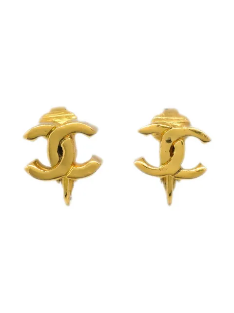 CHANEL Pre-Owned boucles d'oreilles clip à logo CC (années 1990-2000)