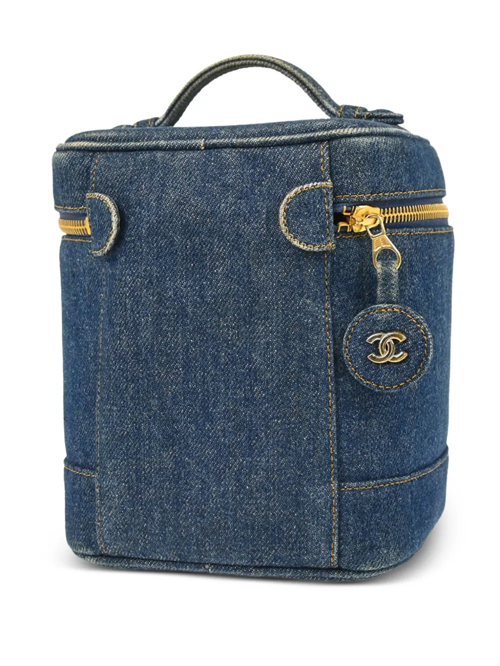 Pre-owned Chanel 1997 Denim Vanity Case