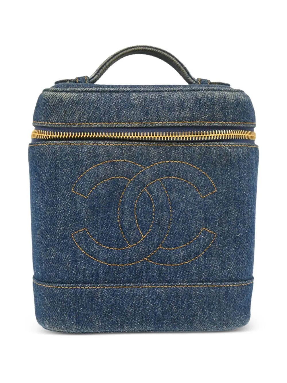 Pre-owned Chanel 1997 Denim Vanity Case