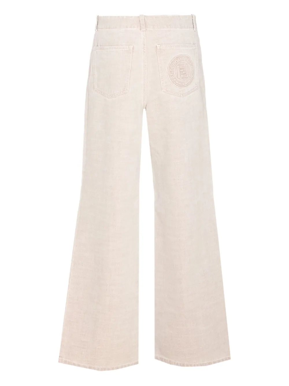 FENDI logo-patch jeans - Beige