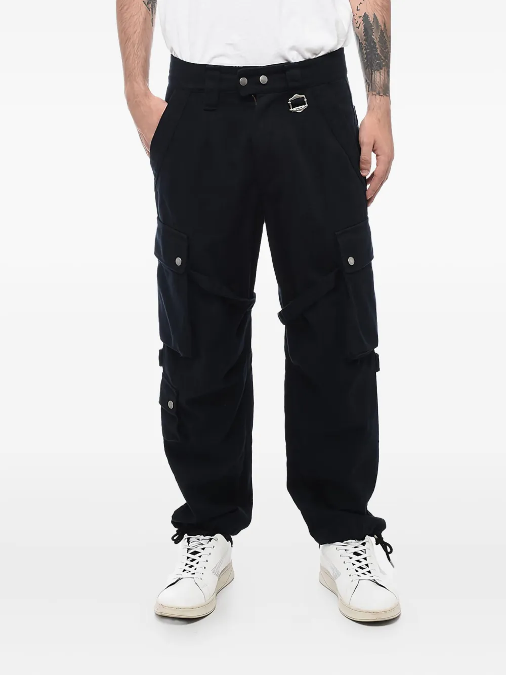 MARANT Isabel Marant Cargo EUSEBIO Pants with Drawstringed Ankles | Black | Image 1