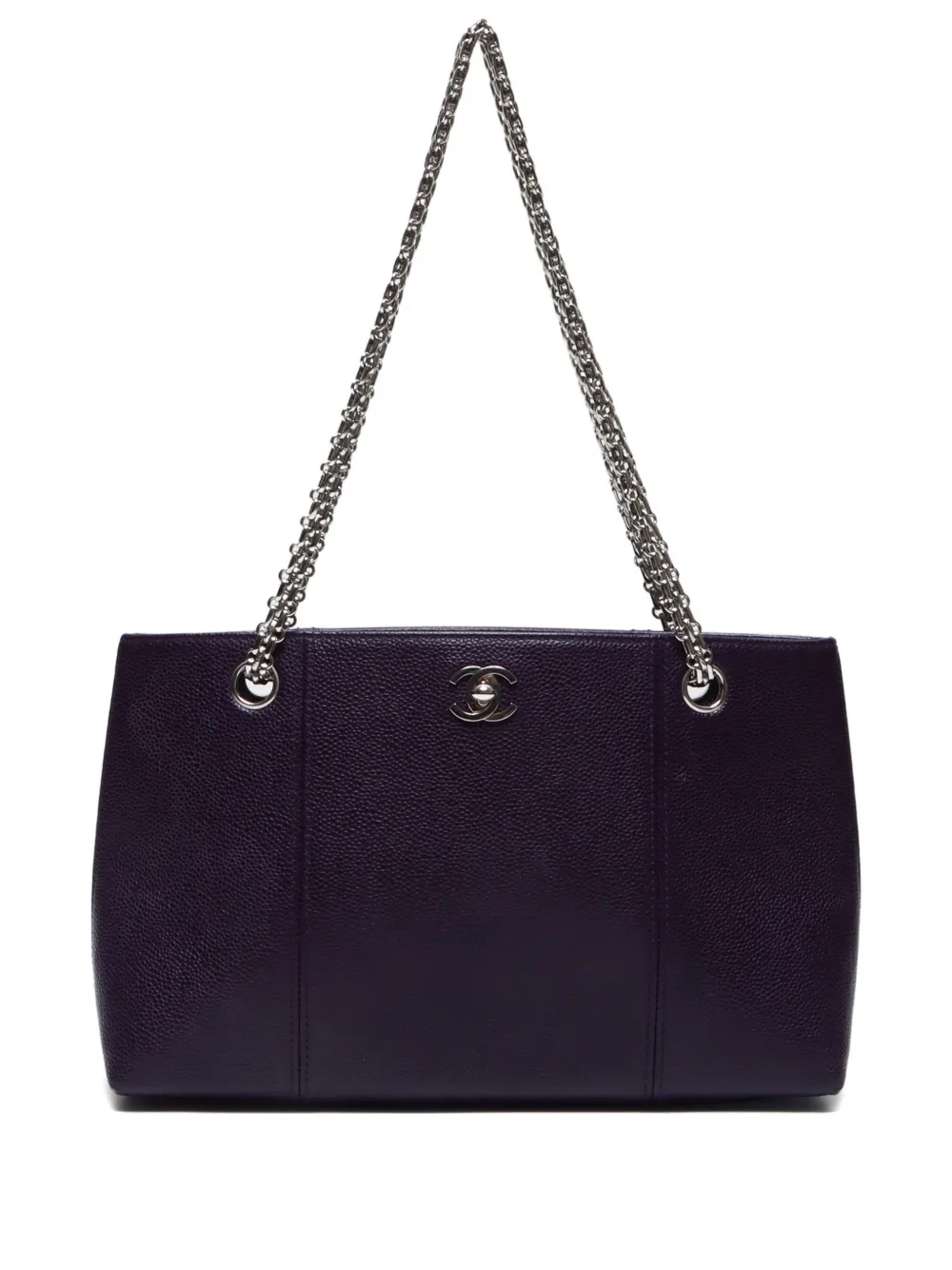 CHANEL Pre-Owned 2000-2001 キャビアレザーショルダーバッグ - パープル CHANEL Pre-Owned 2000-2001 キャビアレザーショルダーバッグ - パープル