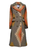 Bazar Deluxe intarsia-pattern virgin-wool coat - Brown