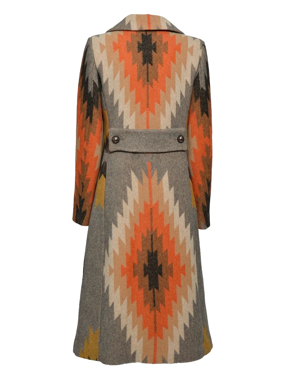 BAZAR DELUXE INTARSIA-PATTERN VIRGIN-WOOL COAT