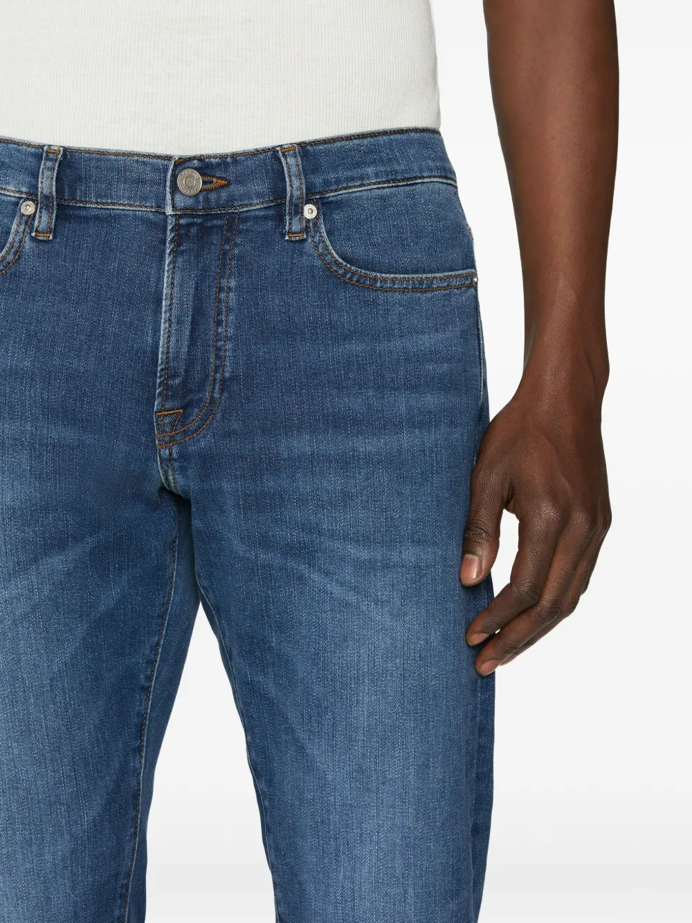 FRAME Straight jeans met vijf zakken Blauw