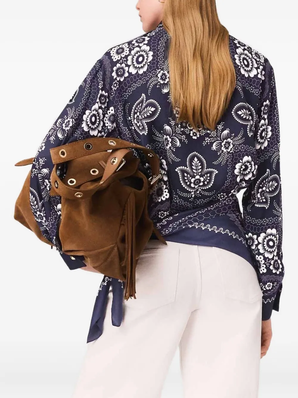 Maje Blouse met print Blauw