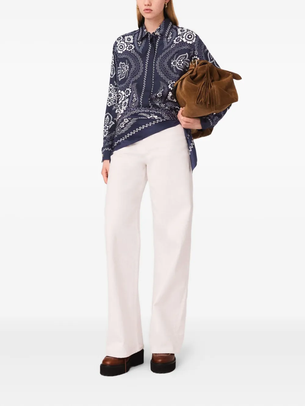 Maje Blouse met print - Blauw