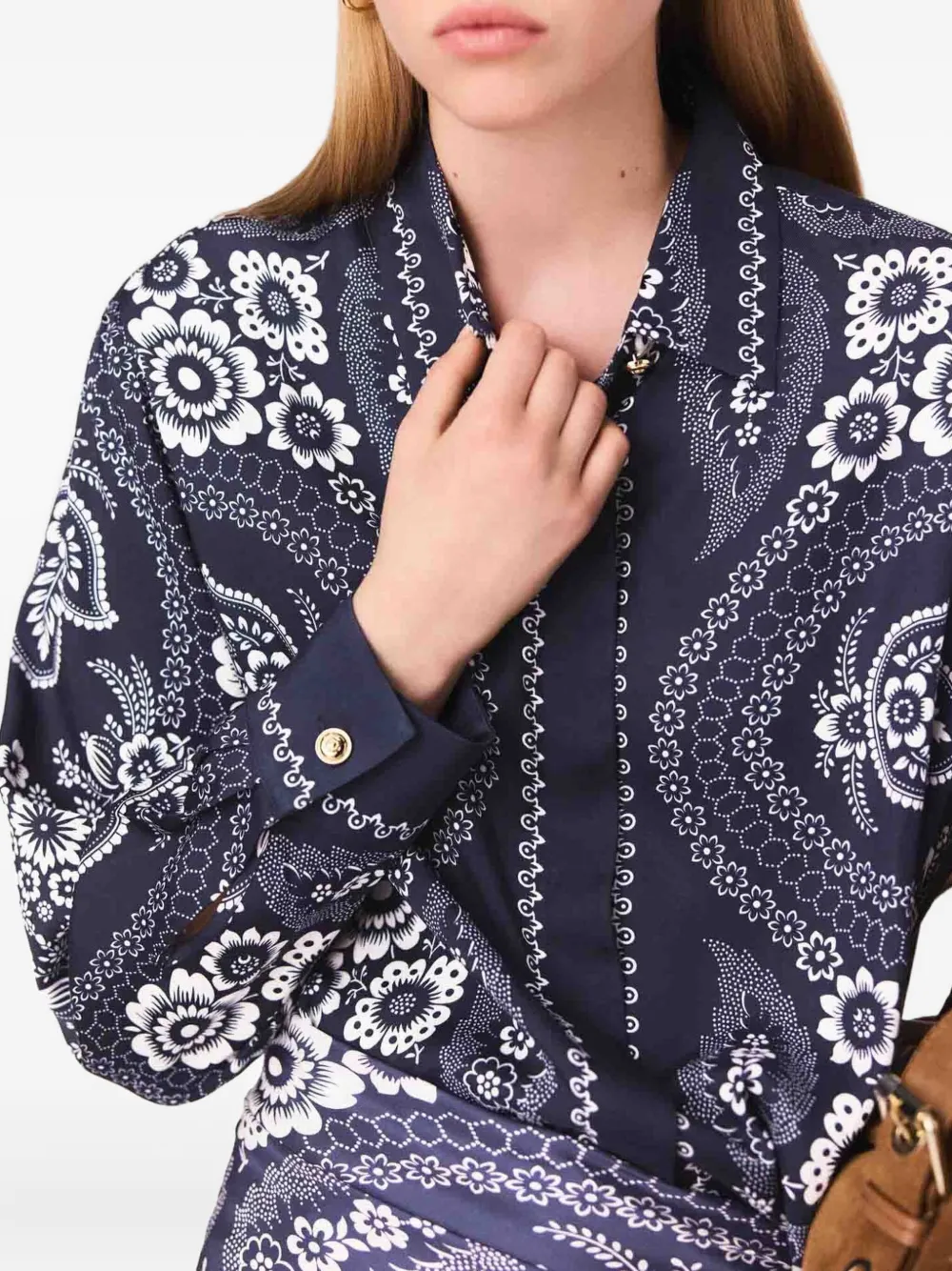 Maje Blouse met print Blauw