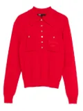 Maje patch-pocket buttoned top - Red