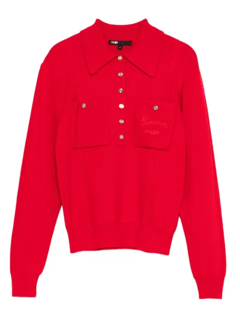 Maje patch-pocket buttoned top