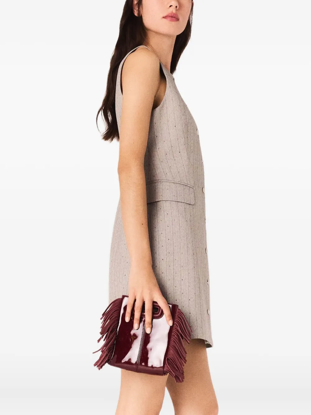 Maje Jurk met stras Grijs