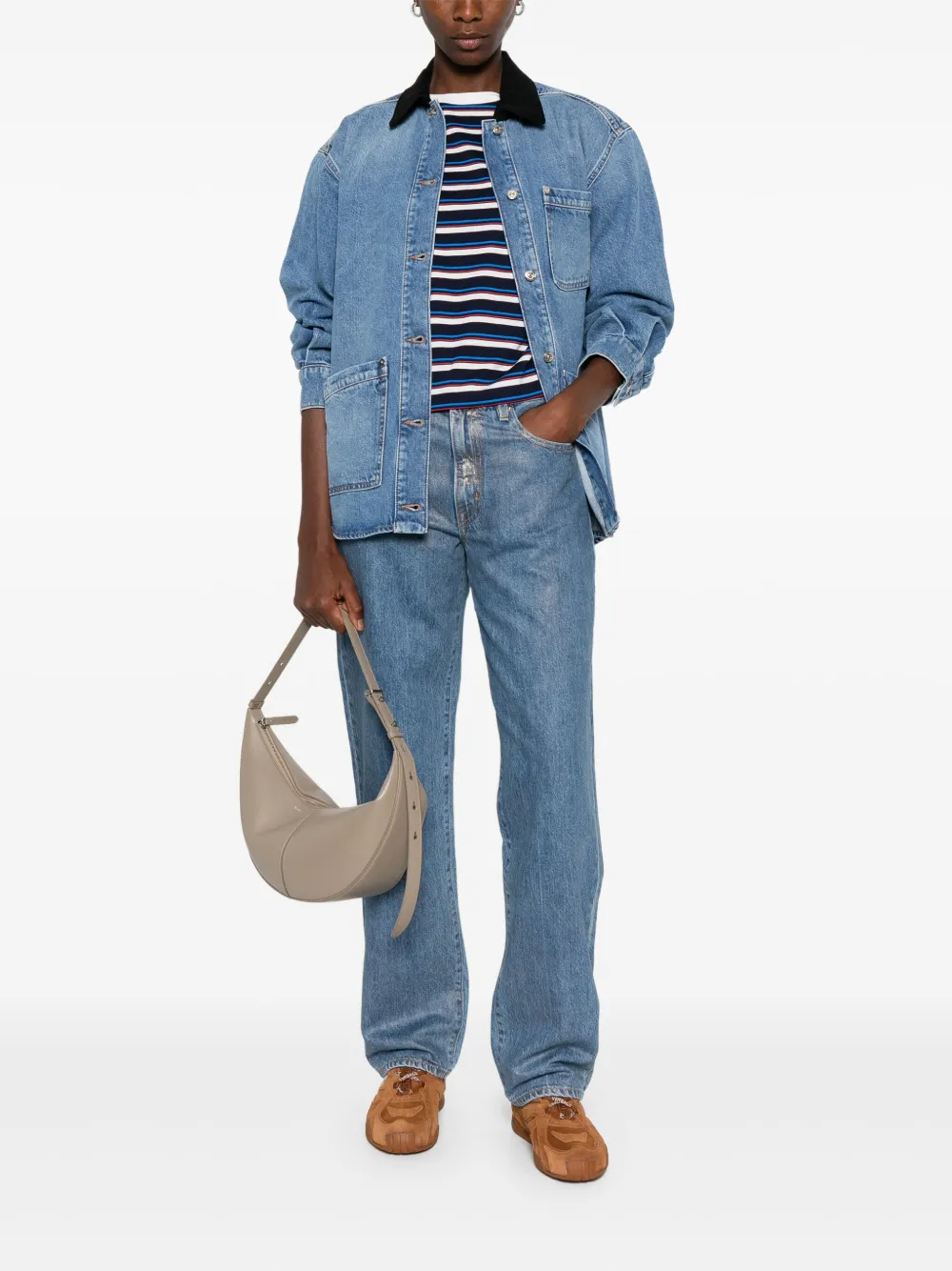Maje faded-effect denim jacket | Denim Jackets | Image 2