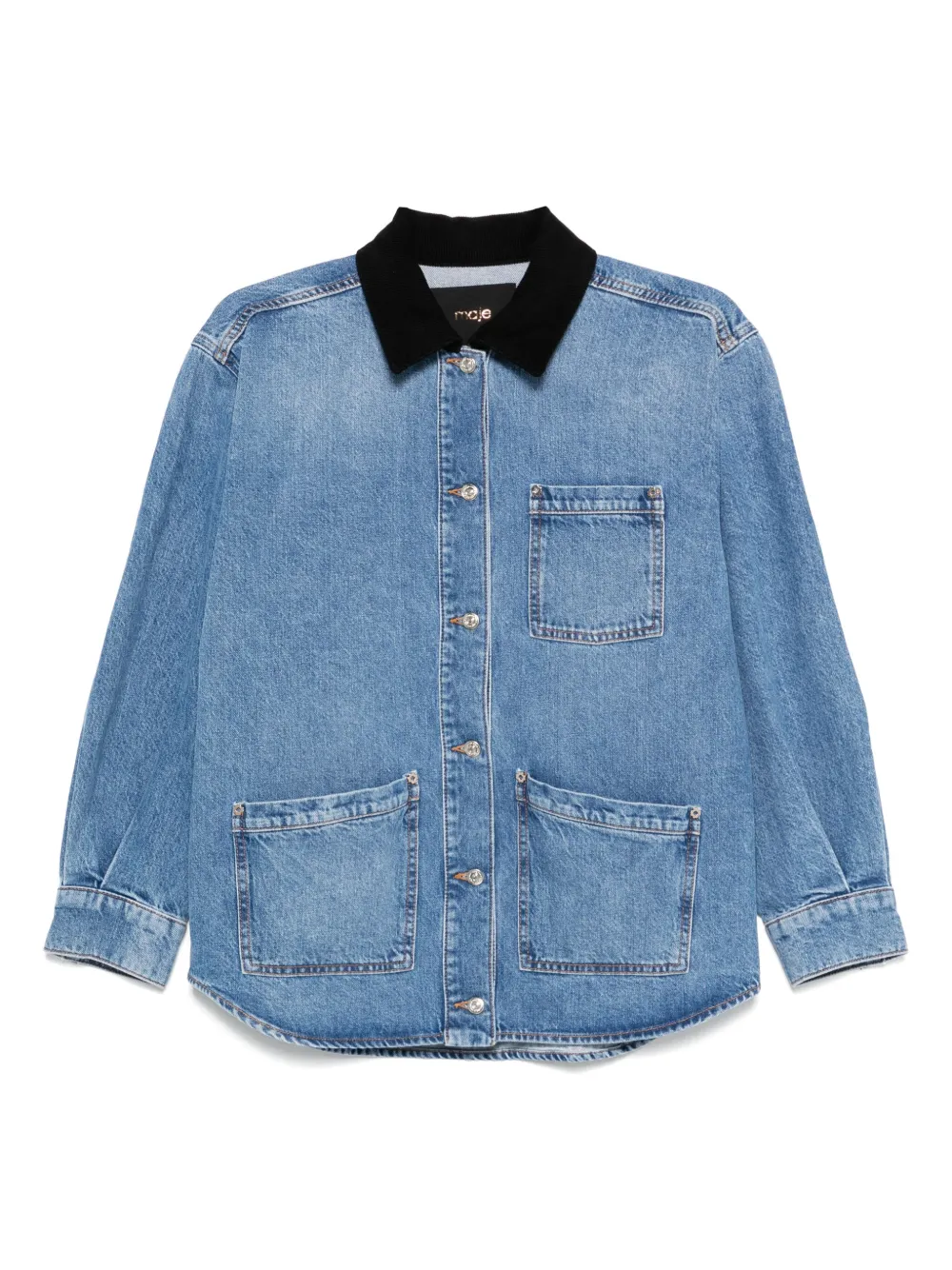 Maje faded-effect denim jacket | Blue | Image 1