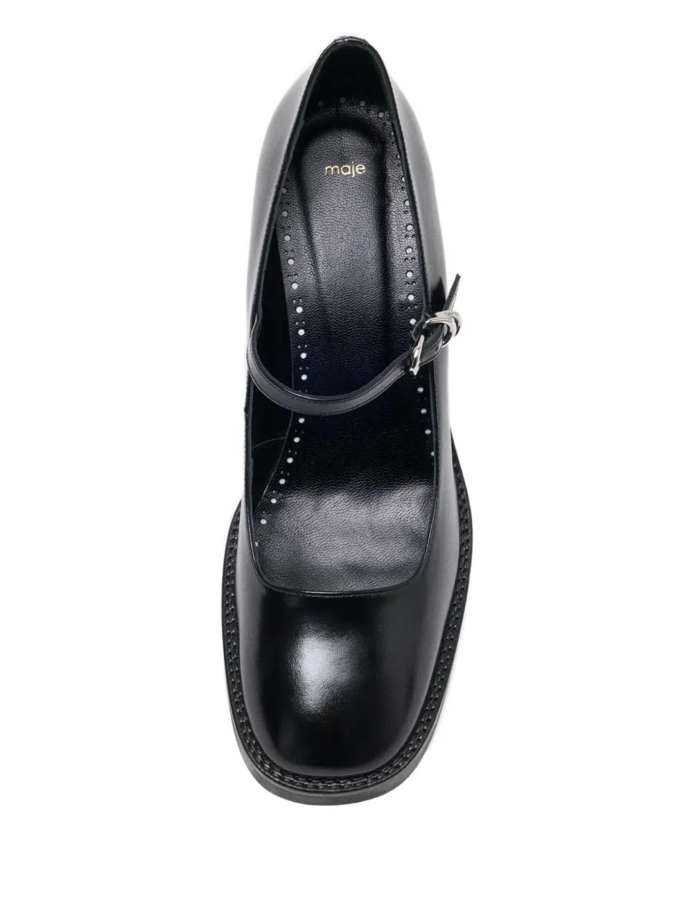 Maje 100 mm leren pumps Zwart