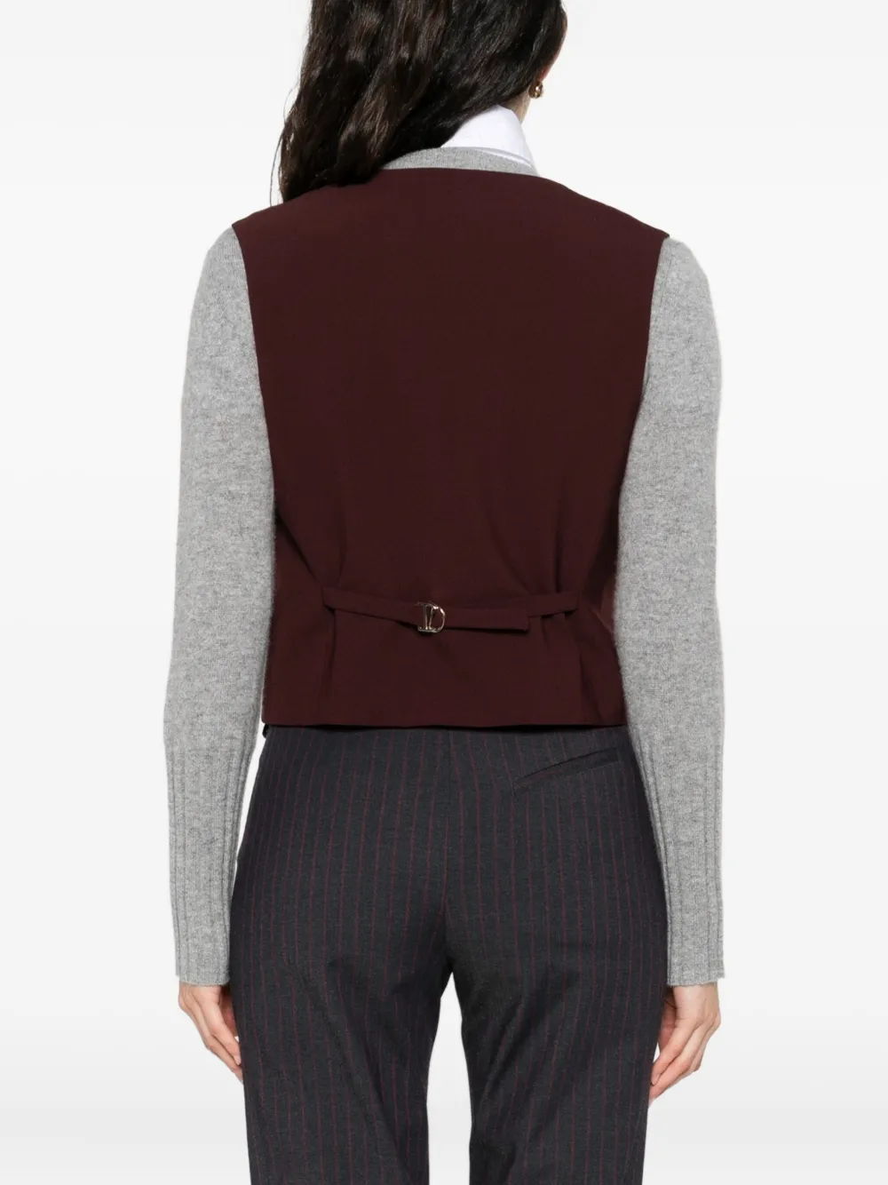 Maje Button-fastening Sleeveless Vest In Red