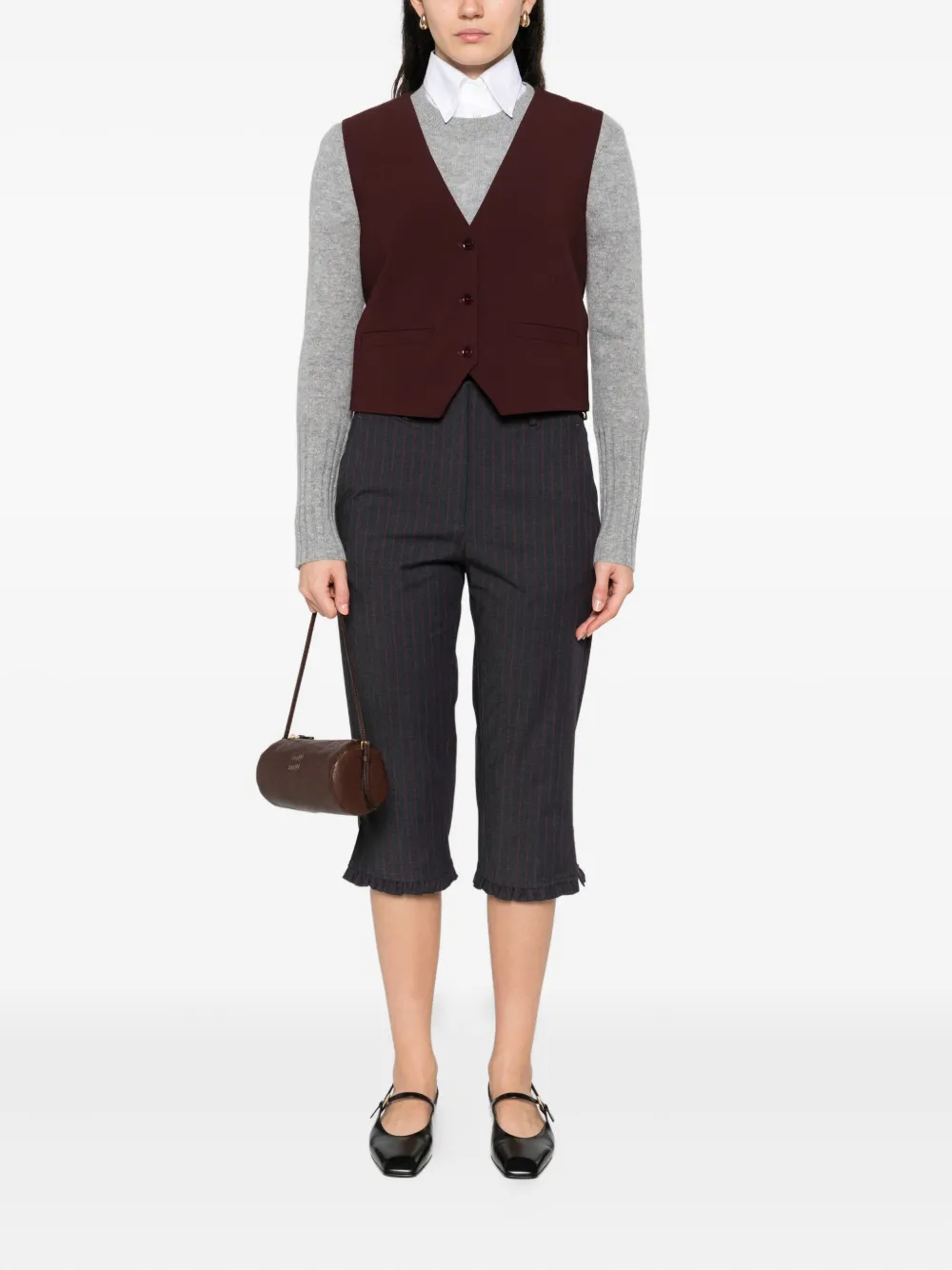 Maje Button-fastening Sleeveless Vest In Red