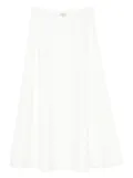 Maje logo-plaque A-line skirt - White