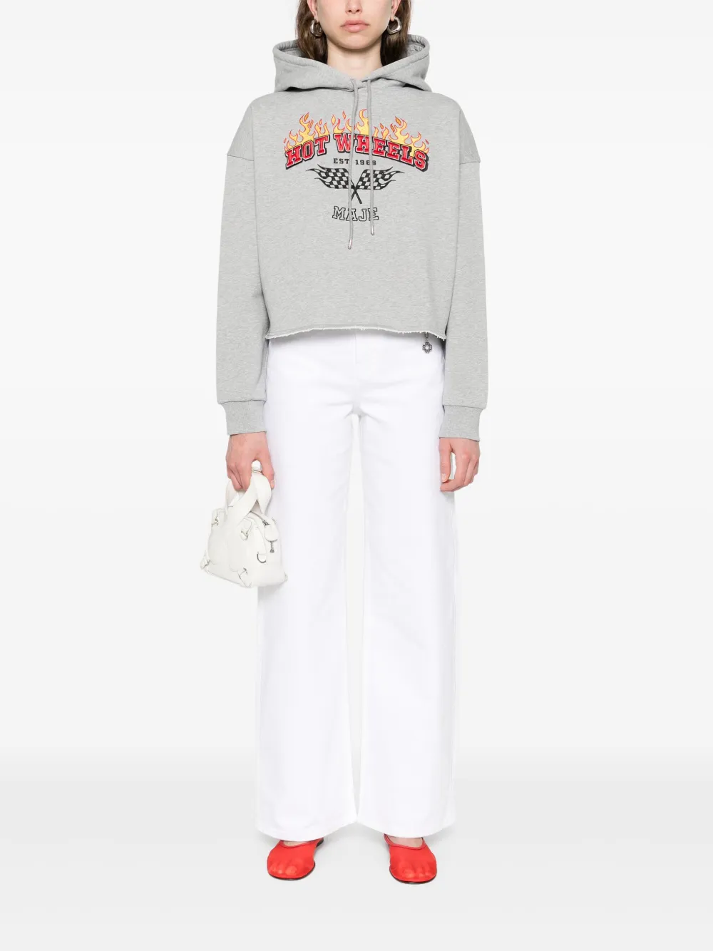 Maje Hoodie met print - Grijs