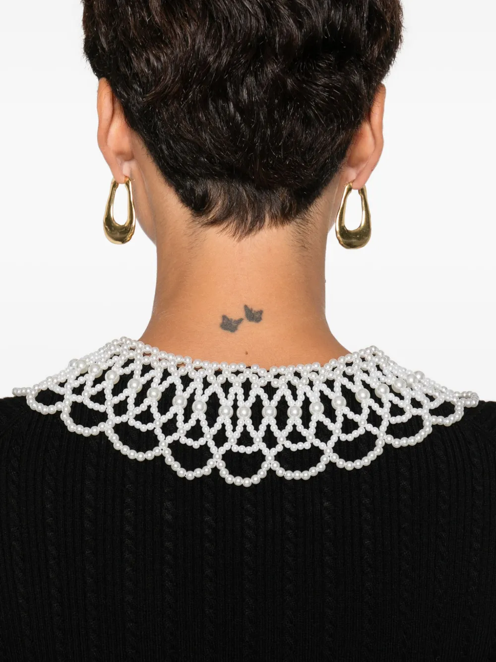 Maje Jurk verfraaid met imitatieparels Zwart