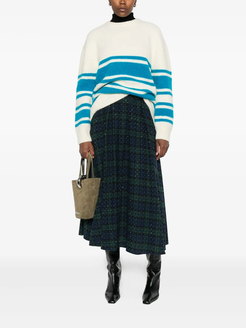 Maje Gestreepte trui Beige