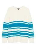 Maje striped crew-neck sweater - Neutrals