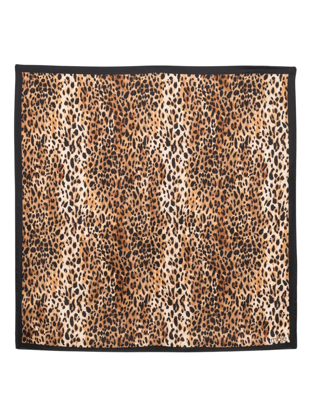 Maje leopard-print silk scarf | Brown | Image 1