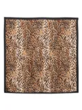 Maje leopard-print silk scarf - Brown