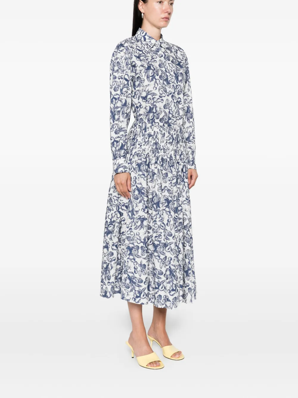 Maje Midi-rok met fruitprint Wit