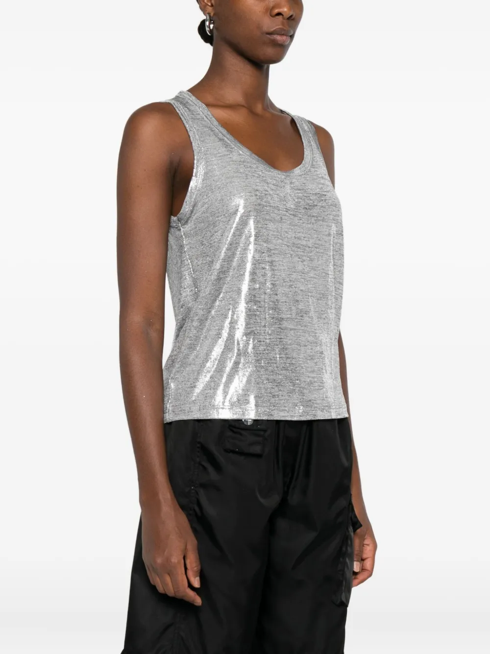 Maje shimmering tank-top Grijs