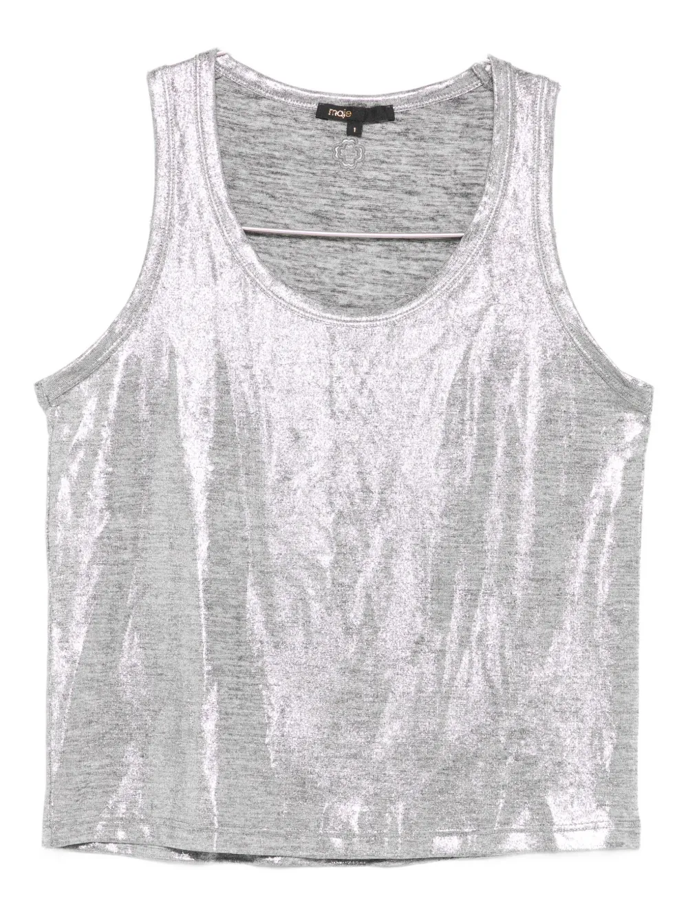 Maje Shimmering Tank-top In Gray