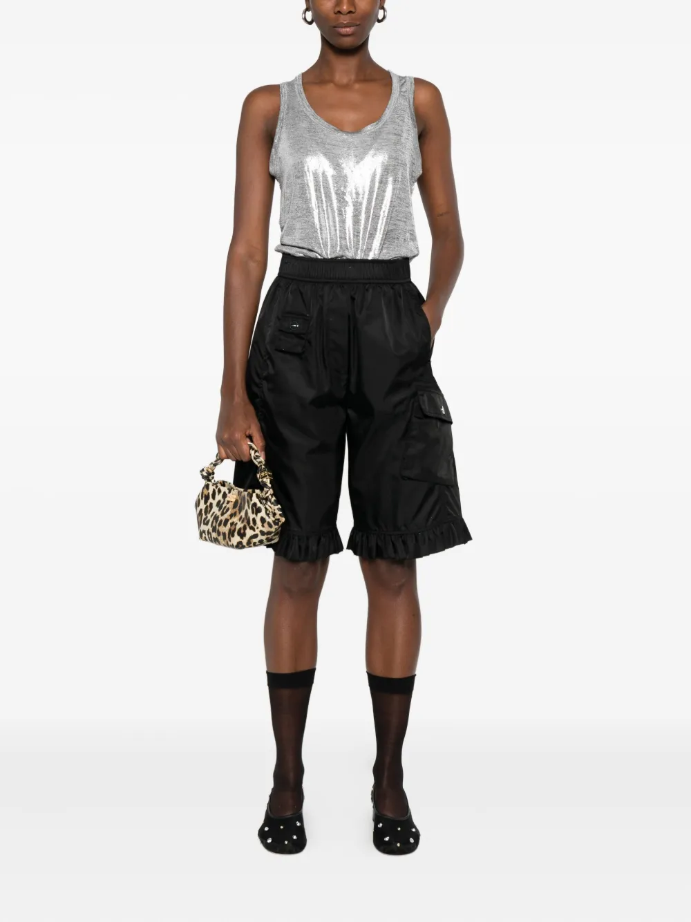 Maje shimmering tank-top Grijs