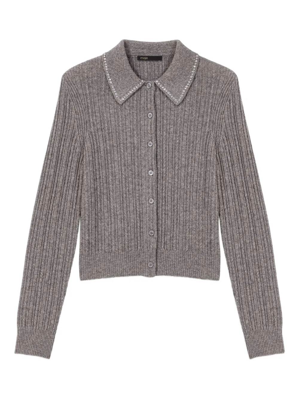 Maje rhinestone-embellished cardigan | Grey | Image 1