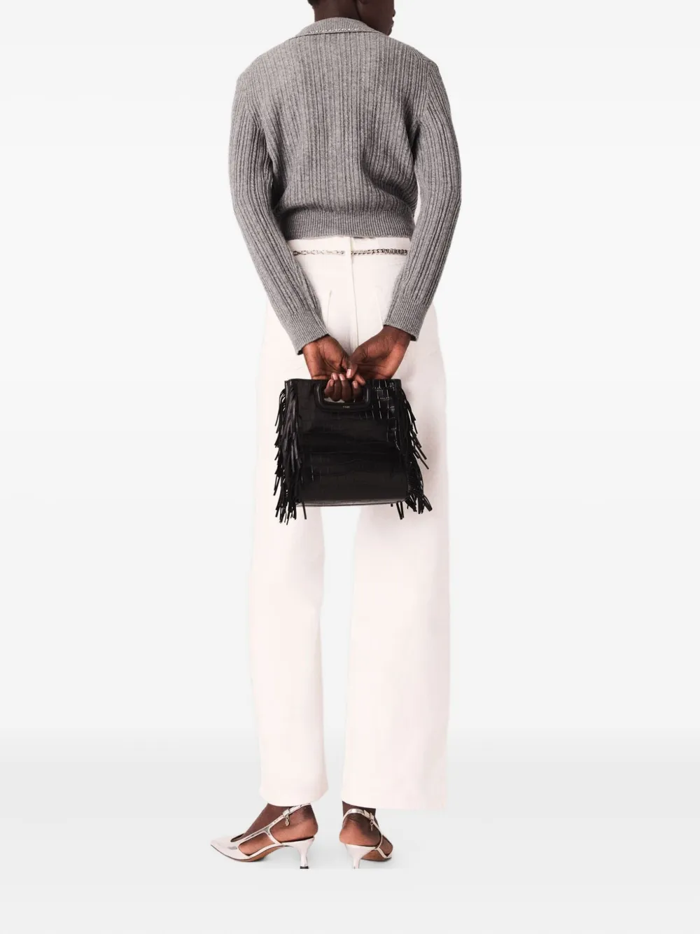 Maje Vest verfraaid met stras Grijs