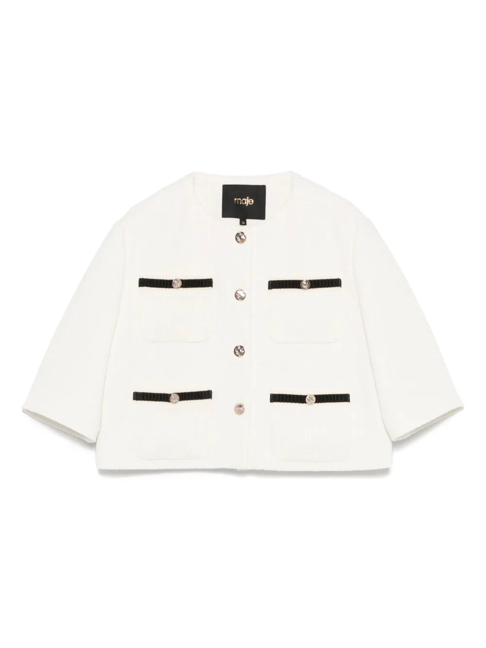 Maje veste à coupe crop | blanc | Image 1