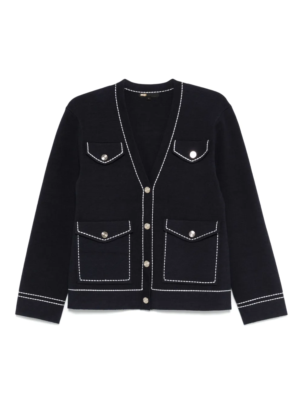 Maje Vest met contrast Blauw