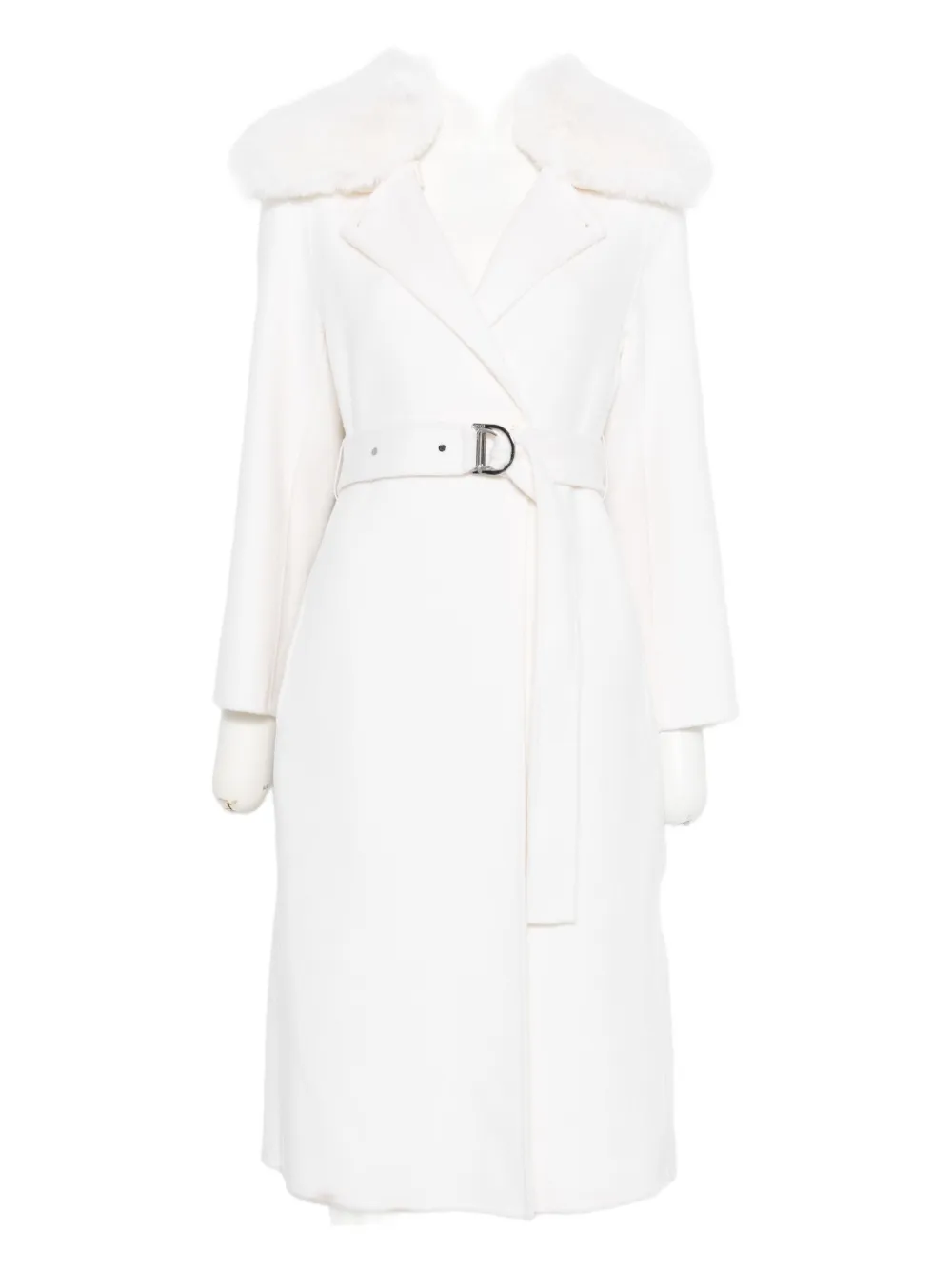 Maje Cappotto con cintura - Bianco